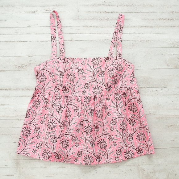 NWT J. Crew Tie-shoulder Tank Top in Ratti Coral Vines size 10 - Picture 7 of 11